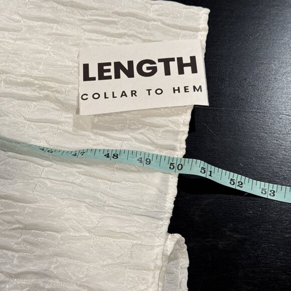 Zara Babydoll Womens Medium Voluminous Textured White Blogger Fav Midi Dress - Picture 8 of 10